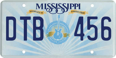 MS license plate DTB456