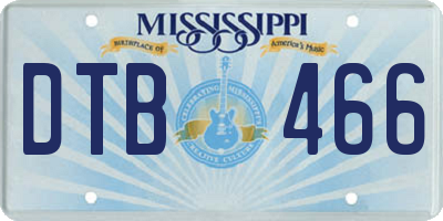 MS license plate DTB466