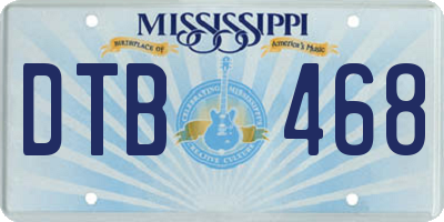 MS license plate DTB468