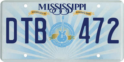 MS license plate DTB472