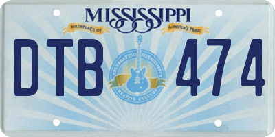 MS license plate DTB474