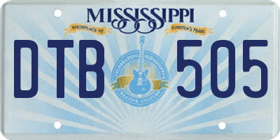 MS license plate DTB505