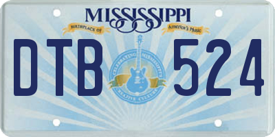 MS license plate DTB524