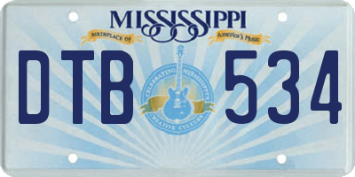MS license plate DTB534