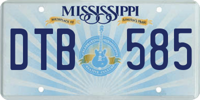 MS license plate DTB585