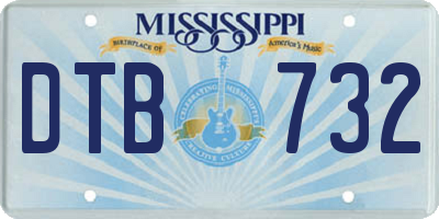 MS license plate DTB732