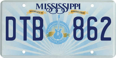 MS license plate DTB862