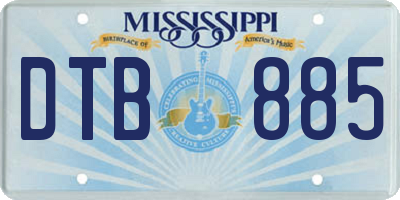 MS license plate DTB885
