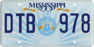 MS license plate DTB978