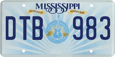 MS license plate DTB983