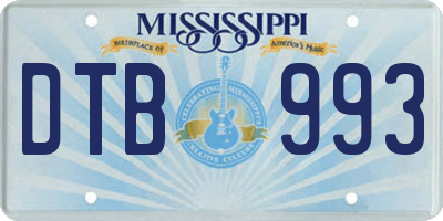 MS license plate DTB993