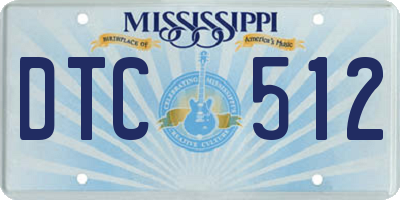 MS license plate DTC512