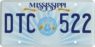MS license plate DTC522