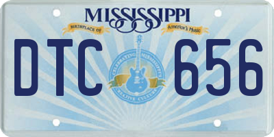 MS license plate DTC656