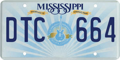 MS license plate DTC664