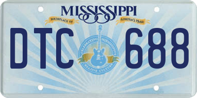 MS license plate DTC688