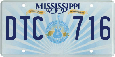 MS license plate DTC716
