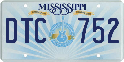 MS license plate DTC752