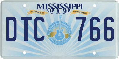 MS license plate DTC766