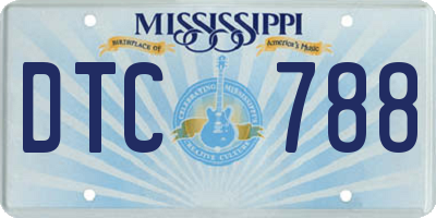 MS license plate DTC788