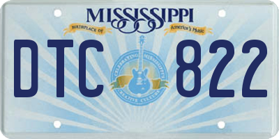 MS license plate DTC822