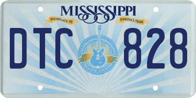MS license plate DTC828