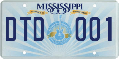 MS license plate DTD001