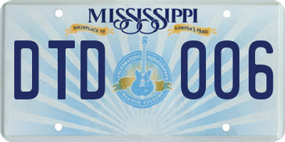 MS license plate DTD006