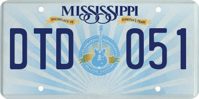 MS license plate DTD051