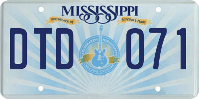 MS license plate DTD071