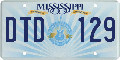 MS license plate DTD129