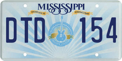 MS license plate DTD154