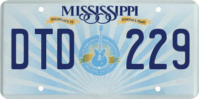MS license plate DTD229