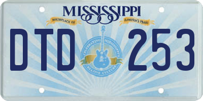 MS license plate DTD253