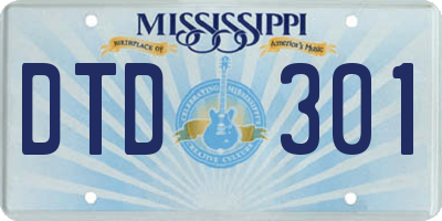 MS license plate DTD301