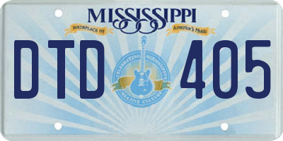 MS license plate DTD405