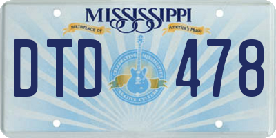 MS license plate DTD478