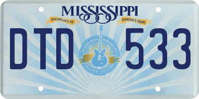 MS license plate DTD533