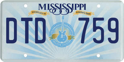 MS license plate DTD759