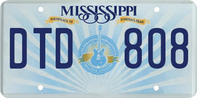 MS license plate DTD808