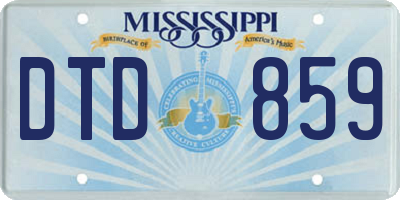 MS license plate DTD859