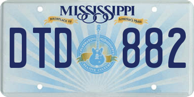 MS license plate DTD882