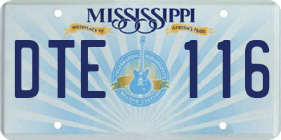 MS license plate DTE116