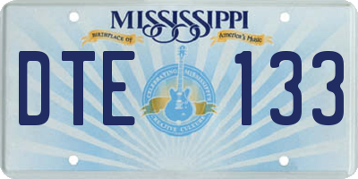 MS license plate DTE133