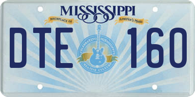MS license plate DTE160