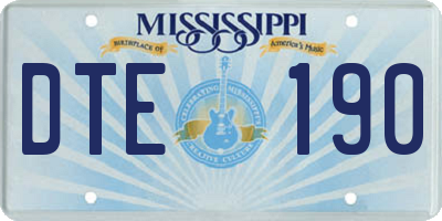 MS license plate DTE190