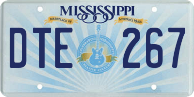 MS license plate DTE267