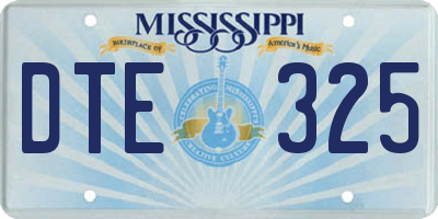 MS license plate DTE325