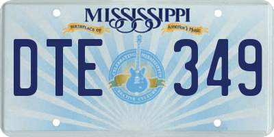 MS license plate DTE349