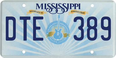 MS license plate DTE389